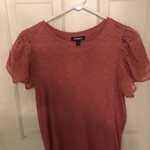 Express NWOT peach ruffle top size M